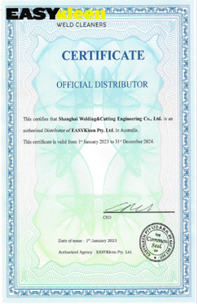 EASYkleen Certification